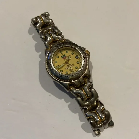 Tag HEUER Vintage Silver Gold Two Toned Women’s Watch Jewelry Gift Y2K